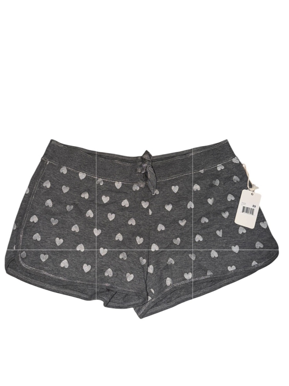 PJ Salvage Gray Heart-Print Women's Sleep Shorts XL